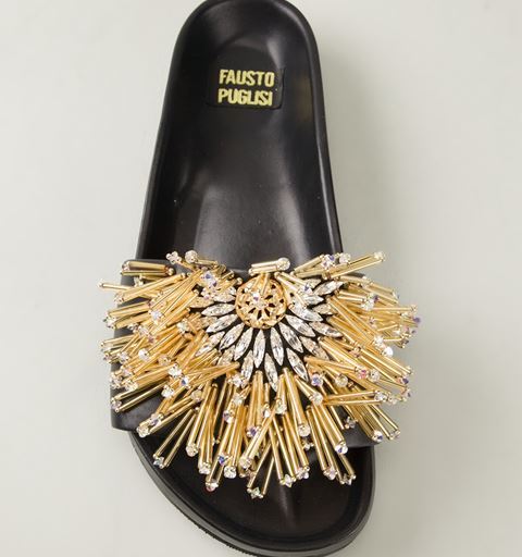Bomb Product of the Day: Fausto Puglisi’s Gold Embellished Sliders