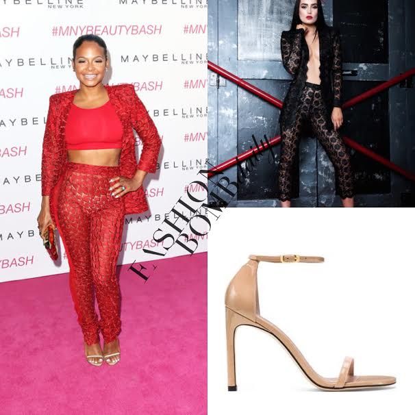 Hot or Hmm…: Christina Milian’s Maybelline New York Stello Yamashiro Suit and Stuart Weitzman Sandals