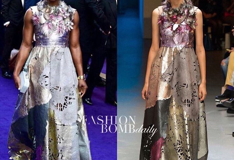 Hot! or Hmm…: Cynthia Erivo’s <em>Aladdin: The Musical</em> Giles Deacon Spring 2015 Laser Cut Floral Neckline Sleeveless Dress