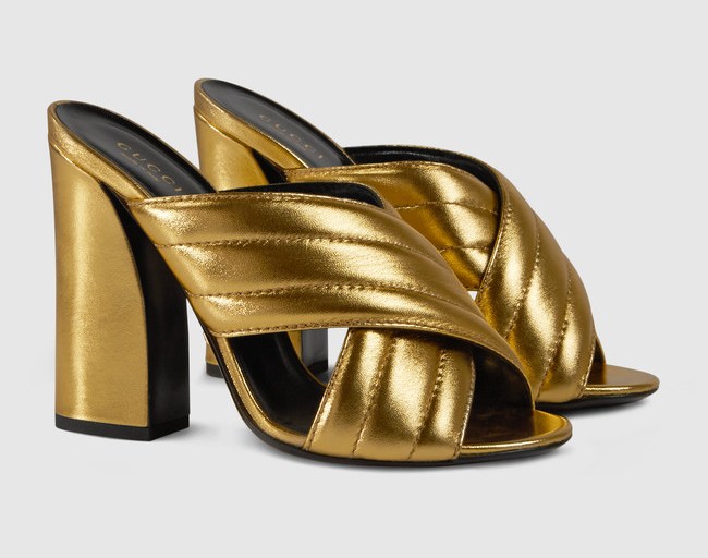 Bomb Product of the Day: Gucci Metallic Crossover Sandals