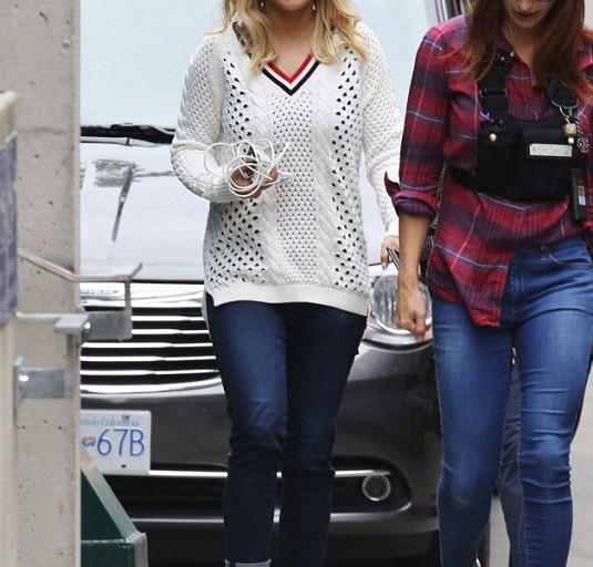 Steal: Rita Ora’s 50 Shades Darker Set Topshop Cream Open Stitch Contrast Stripe Varsity Cricket Sweater