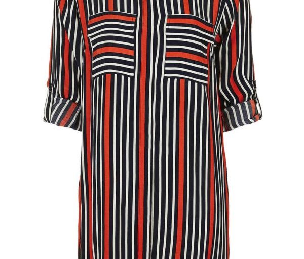 Bomb Product of the Day: Topshop’s Oversized Stripe Black White and Red Shirt Dress