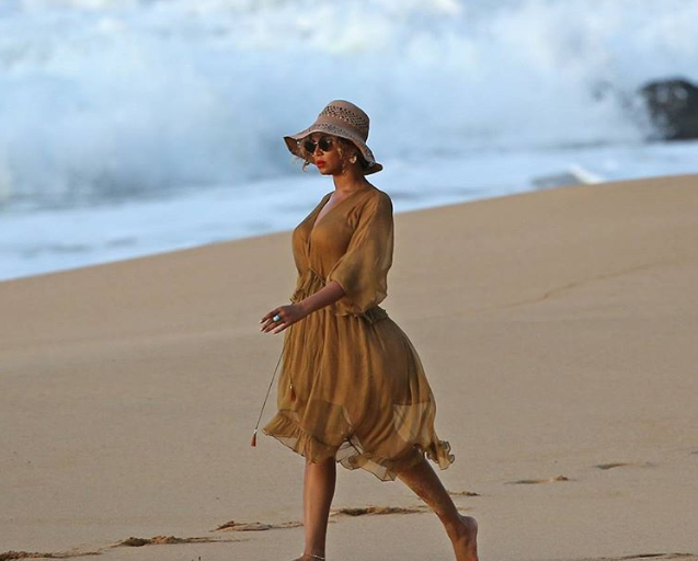 Splurge: Beyonce’s Hawaii Zimmermann Brown Chroma Beach Drawstring Dress