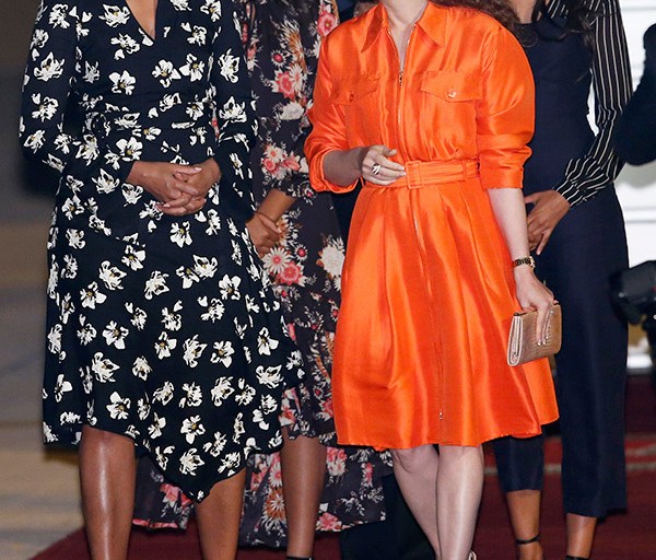 Splurge: First Lady Michelle Obama’s Menara Airport Proenza Schouler Printed Crepe Dress