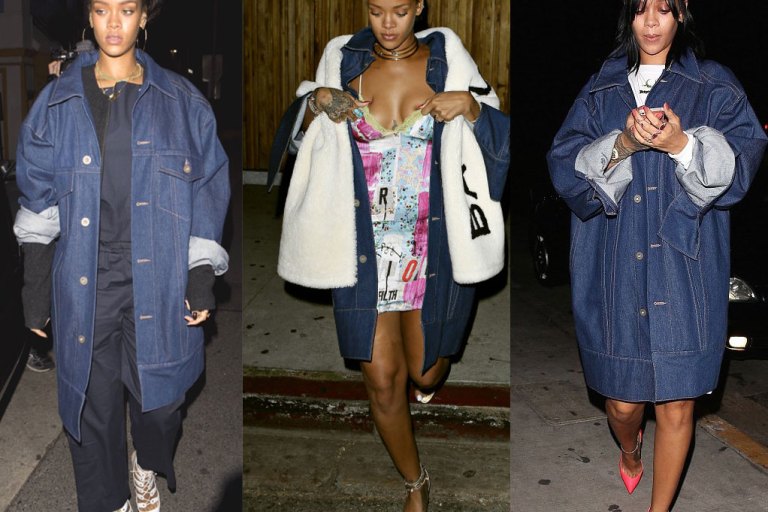 When Did She Wear It Best? Rihanna in Matthew Dolan’s Spring 2015 Oversized Denim Jacket