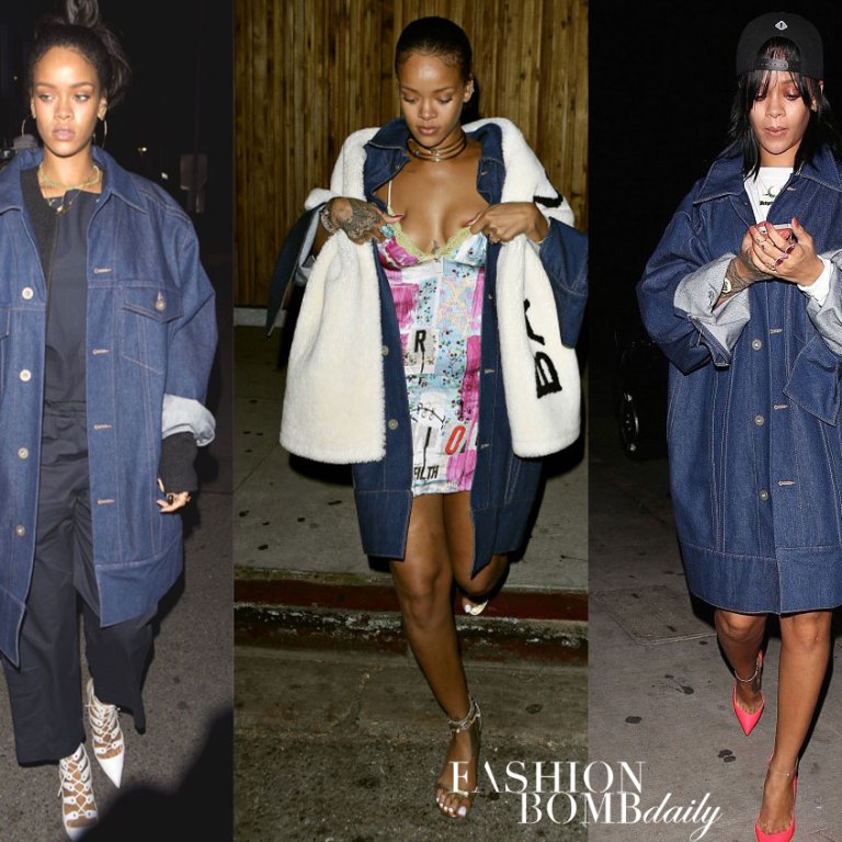 When Did She Wear It Best? Rihanna in Matthew Dolan’s Spring 2015 Oversized Denim Jacket