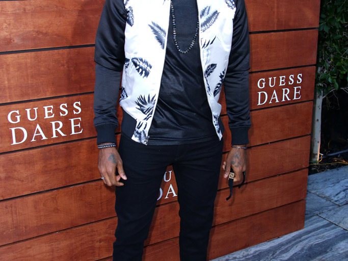 Men’s Fashion Flash: Mario’s Guess Dare + Double Dare Launch Guess Tropical Sateen Bomber Jacket