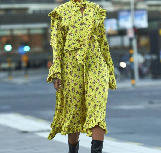 Hot or Hmm…: Rihanna’s Stockholm, Sweden Vetements Spring 2016 Yellow Floral Ruffle Dress