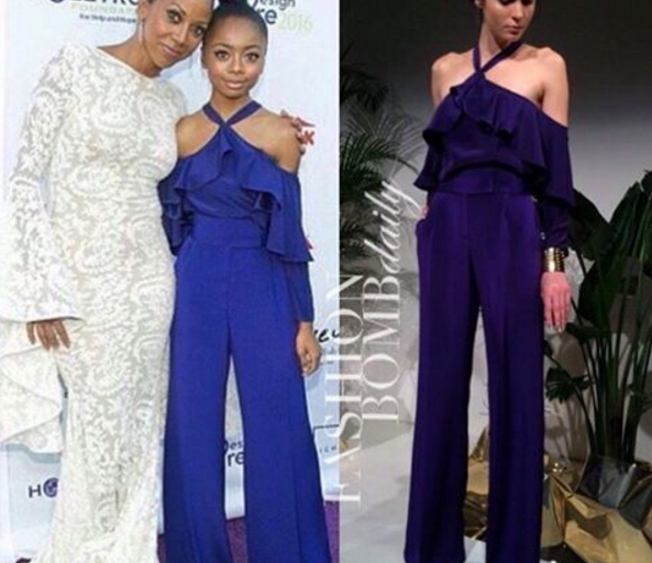 Hot! or Hmm…: Skai Jackson’s 18th Annual DesignCare Gala Event Jay Godfrey Blue Ruffle Halter Top and Flared Pants