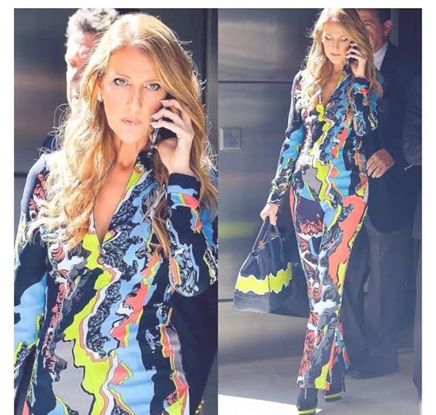 Hot or Hmm…: Celine Dion’s Tonight Show With Jimmy Fallon Versace Fall 2016 Printed Jumpsuit