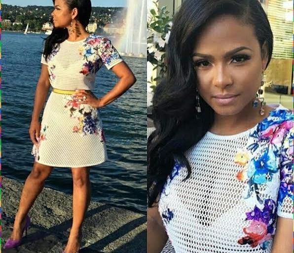 Hot or Hmm…: Christina Milian’s Switzerland Gemy Maalouf Floral Mesh Top and Skirt