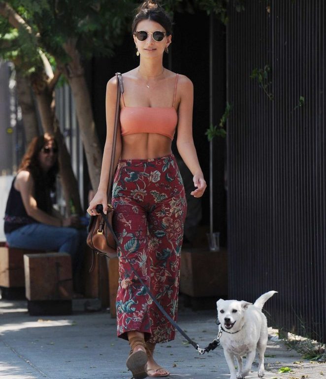 Splurge: Emily Ratajkowski’s Los Angeles Staud Tapestry Print The Oscar Culottes