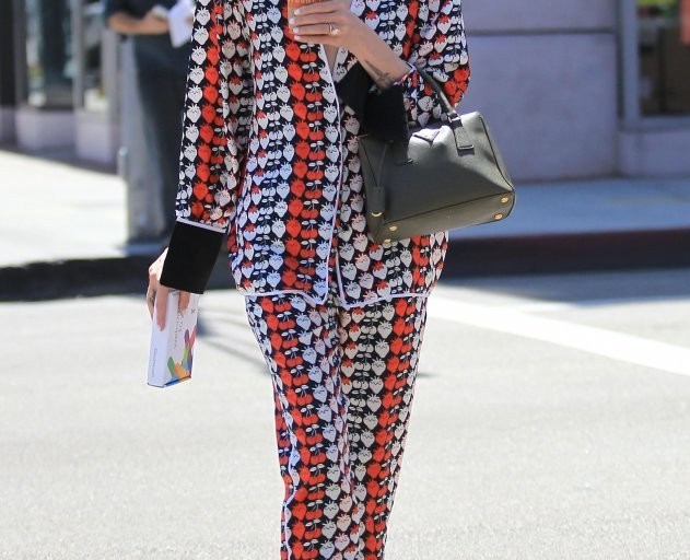 Splurge: Jaime King’s Los Angeles Victoria, Victoria Beckham Strawberry Print Silk Twill Pajama Shirt and Pants