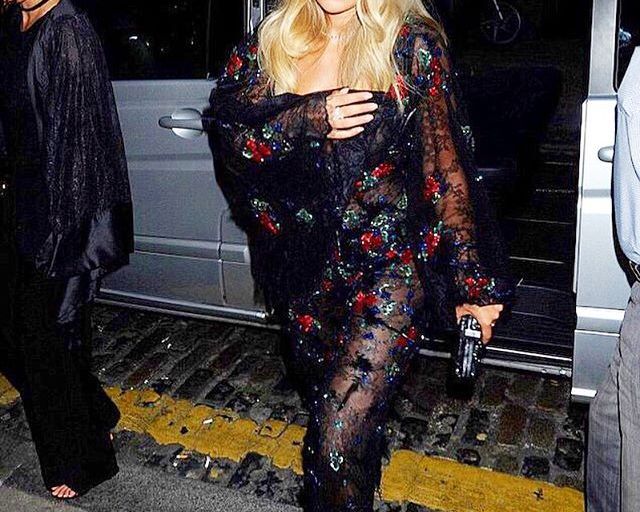Hot! Or Hmm…: Rita Ora’s Instagram Tony Ward Couture Fall 2016 Floral Embellished Sheer Lace Jumpsuit