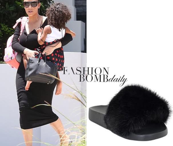Splurge: Kim Kardashian’s LA Givenchy Mink Fur Rubber Sole Slides