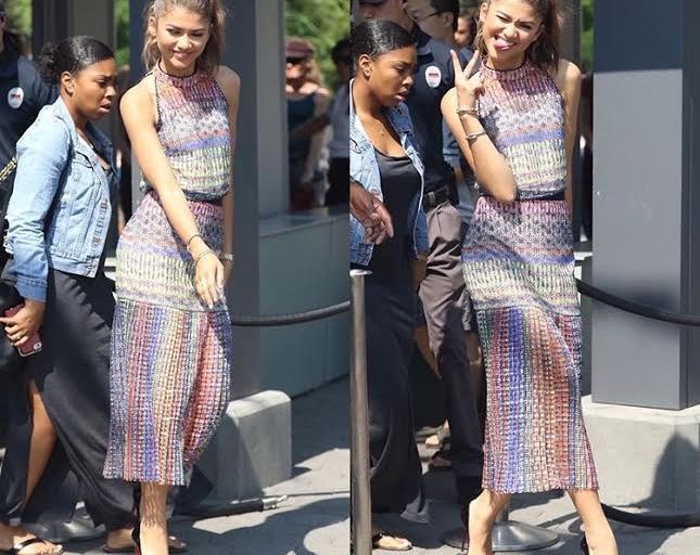 Hot or Hmm…: Zendaya’s EXTRA TV Saloni Pre Fall 2016 Multi-Color Top and Skirt