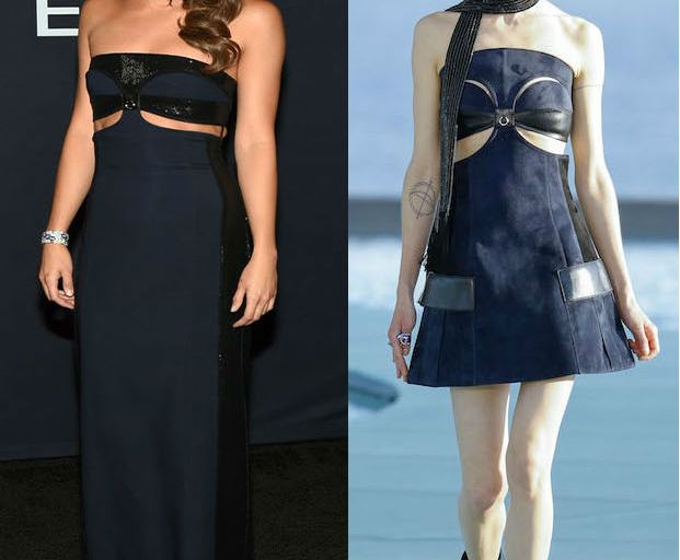 Hot! or Hmm… Alicia Vikander’s <em>Jason Bourne</em> Las Vegas Premiere Louis Vuitton Custom Black and Navy Strapless Cutout Sequin Gown