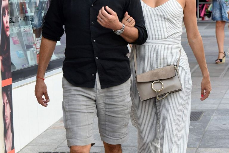 Splurge: Eva Longoria’s Marbella Maje Palma Striped Jumpsuit