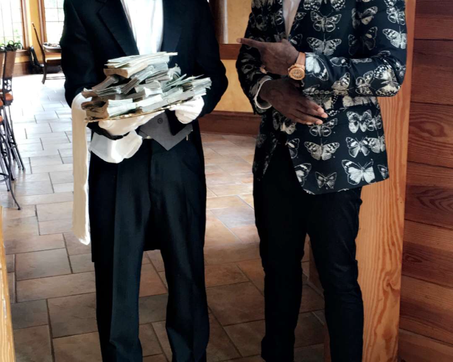 Men’s Fashion Flash: Gucci Mane’s Snapchat Video Alexander McQueen Fall 2016 Butterly Wool Blend Jacquard Blazer and Black and Silver Jimmy Choo Venetian Loafers