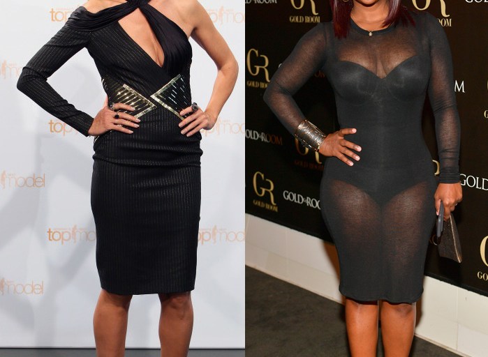 Who Wore it Better? Heidi Klum vs. Kandi Burruss Tucker in Versace’s Gold and Black Metallic Fringe Sandals