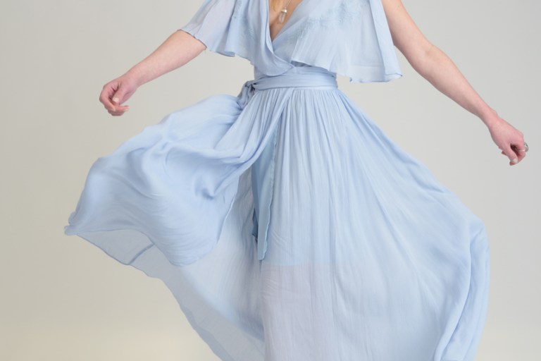 Bomb Product of the Day: United Front’s Blue Short Sleeve Maxi Wrap Dress