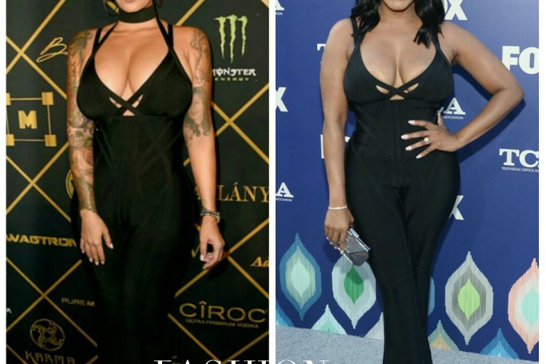 Who Wore It Better? Niecy Nash vs. Amber Rose in Herve Leger’s ‘Giselle’ Bandage Halterneck Jumpsuit