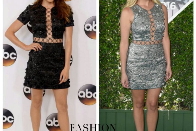 Who Wore It Better? Karla Souza vs. Ashley Benson in Michael Kors’s Fall 2016 Embellished Chain Link Mini Dress