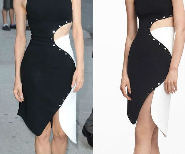 Hot! or Hmm… Diane Kruger’s The Late With Stephen Colbert Mugler Resort 2017 Black and White Cutout Stud Dress and Alexandre Birman White Clarita Sandals