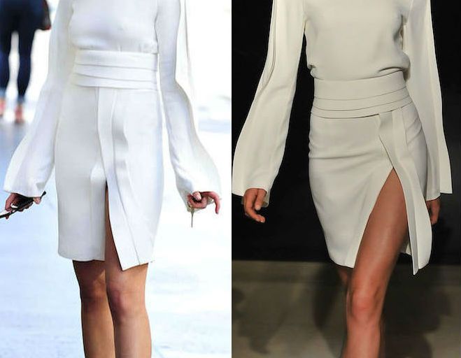 Hot! or Hmm… Olivia Culpo’s Hollywood Brandon Maxwell Spring 2016 White Long Sleeve Belted Slit Dress and Giuseppe Zanotti Studded Open Toe Booties