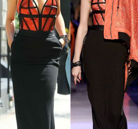 Hot! or Hmm… Rita Ora’s New York City Jean Paul Gaultier Spring 2016 Couture Cage Sequin Bodice Two Tone Gown