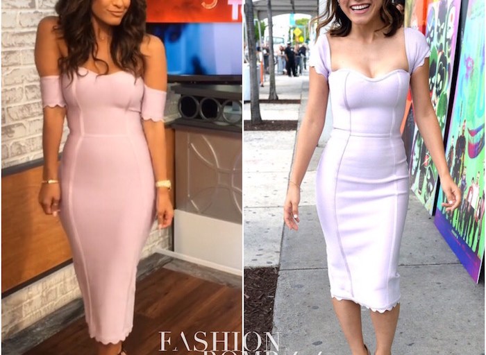 Who Wore It Better: Rocsi Diaz vs. Karen Fukuhara in House of CB’s Azahara Lilac Off the Shoulder Bandage Dress