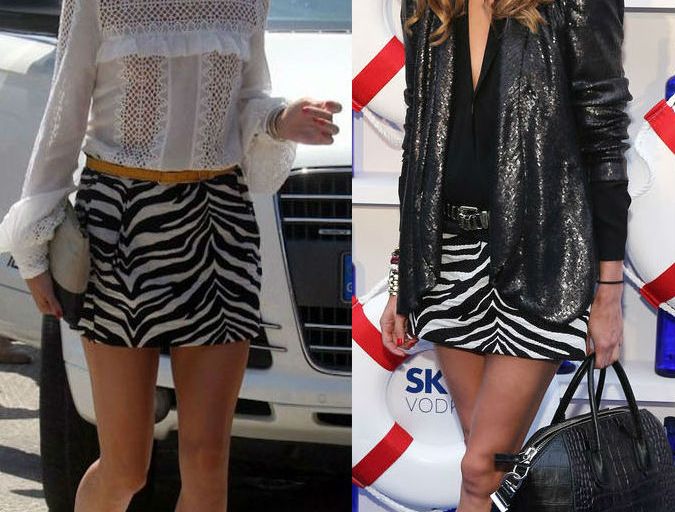 When Did She Wear It Better? Olivia Palermo in Zara’s Zebra Pattern Jacquard Mini Skirt