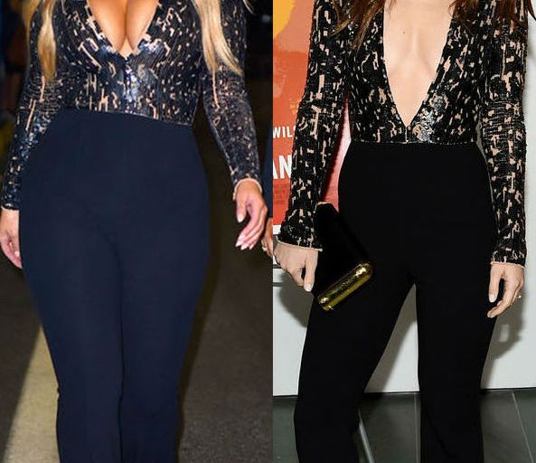 Who Wore It Better? Ashley Graham vs. Olivia Wilde in Michael Kors’s Plunging Embroidered Crepe Long-Sleeve Jumpsuit
