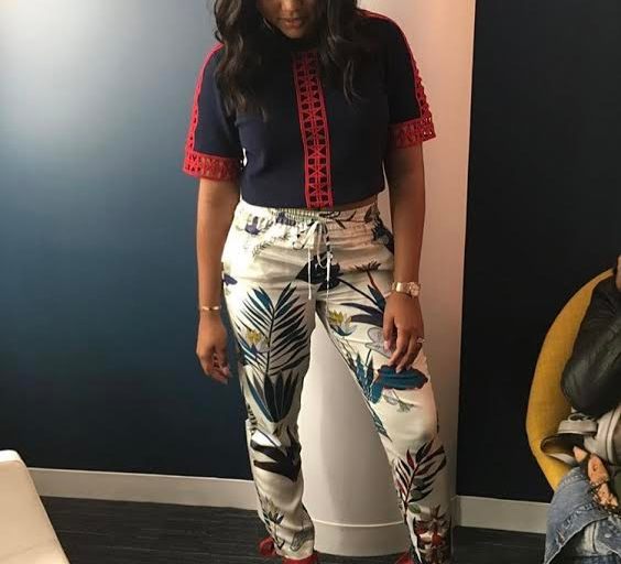 Splurge: Ayesha Curry’s Access Hollywood Live Tory Burch Adele Printed Silk-Twill Tapered Pants