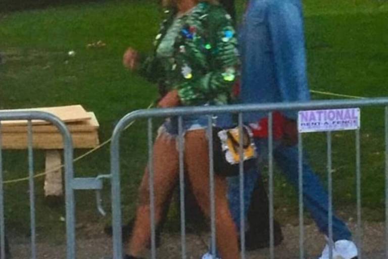 Beyonce Wears 5:31 Jerome’s Spring 2016 Tropical Print Bomber, T-Shirt, and Bag to Made in America 2016