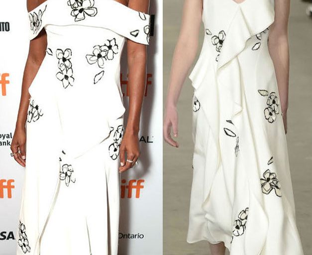 Hot! or Hmm… Gabrielle Union’s <em>Birth of A Nation</em> Toronto International Film Festival Screening Boss Fall 2016 Black and White Off the Shoulder Floral Dress