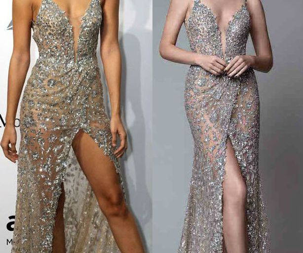Hot! or Hmm… Jasmine Sanders’s amfAR Milano 2016 Berta Fall 2017 Embellished Wrap Dress