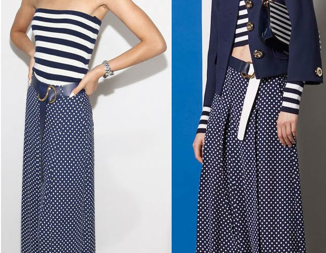 Hot! or Hmm… Zendaya’s Michael Kors Access Smartwatch Launch Party Michael Kors Collection Resort 2017 Maritime and White Stripe Cashmere Tube Top and Polka Dot Silk Georgette Palazzo Trousers