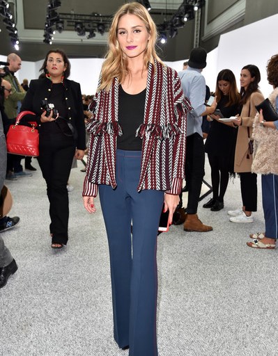 Splurge: Olivia Palermo’s Sonia Rykiel Show Burberry Knit Jacquard Blanket Cape