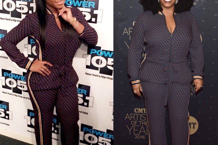 Who Wore it Better? Toya Wright vs. Jill Scott in BCBG Max Azria’s Anson Geometric Print Jumpsuit
