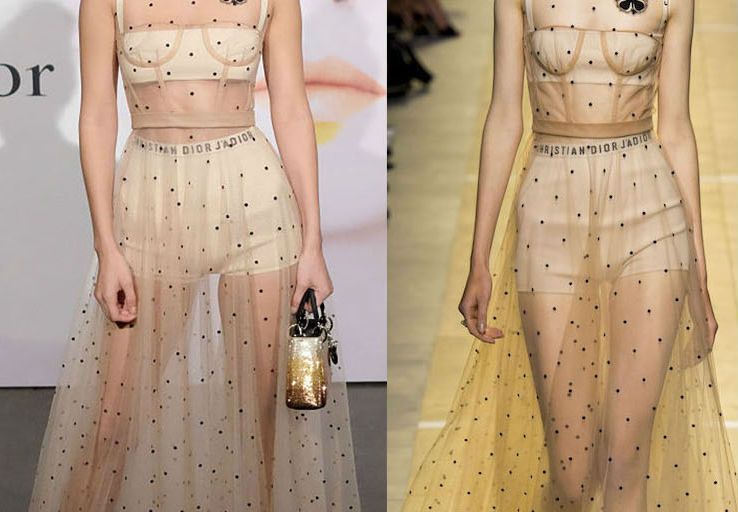 Hot! or Hmm… Bella Hadid’s Dior Beauty The Art Of Color With Peter Philips Celebration Dior Spring 2017 Sheer Dot Gown