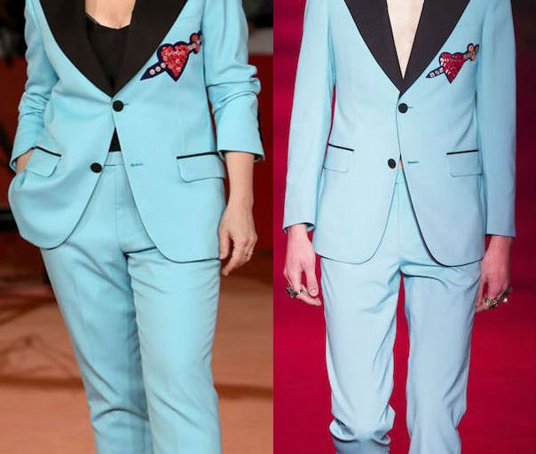 Hot! or Hmm… Juliette Binoche’s <em>The English Patient</em> 11th Rome Film Festival Screening Gucci Fall 2016 Menswear Blue Heart Embroidered Suit