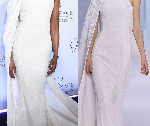 Hot! or Hmm… Naomi Campbell’s 2016 Princess Grace Awards Gala Ralph & Russo Couture Fall 2016 White One Shoulder Cape Gown