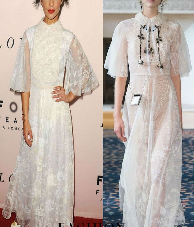 Hot! or Hmm… Ruth Negga’s <em>Loving</em> Los Angeles Premiere Valentino Spring 2017 White Sheer Print Collared Gown
