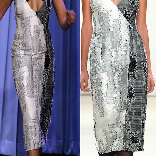 Hot! or Hmm… Taraji P. Henson’s The Tonight Show Starring Jimmy Fallon Bibhu Mohapatra Spring 2016 Black and White Cutout Textured Sheath