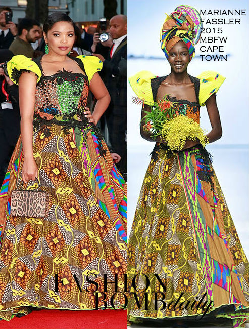 Hot! or Hmm… Terry Pheto’s <em>A United Kingdom</em> 60th BFI London Film Festival Opening Night Gala Marianne Fassler 2015 MBFW Cape Town Printed Gown