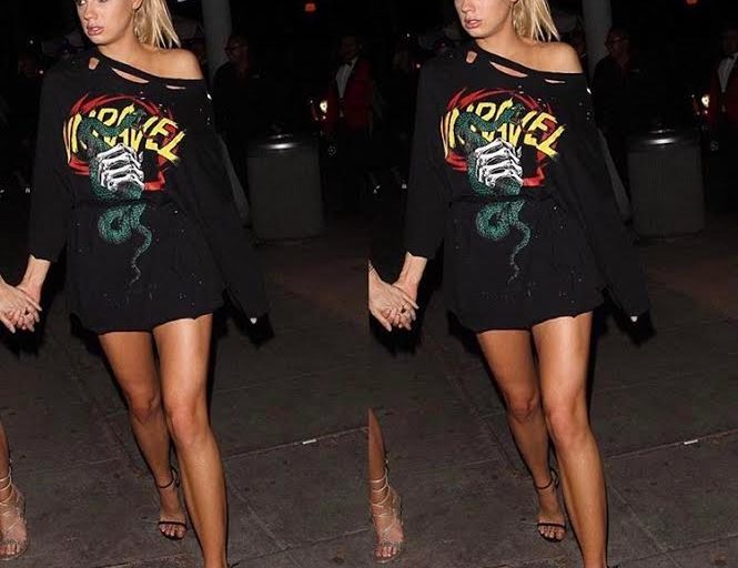 Splurge: Charlotte Mckinney’s LA Unravel Project Logo Print Distressed Sweatshirt