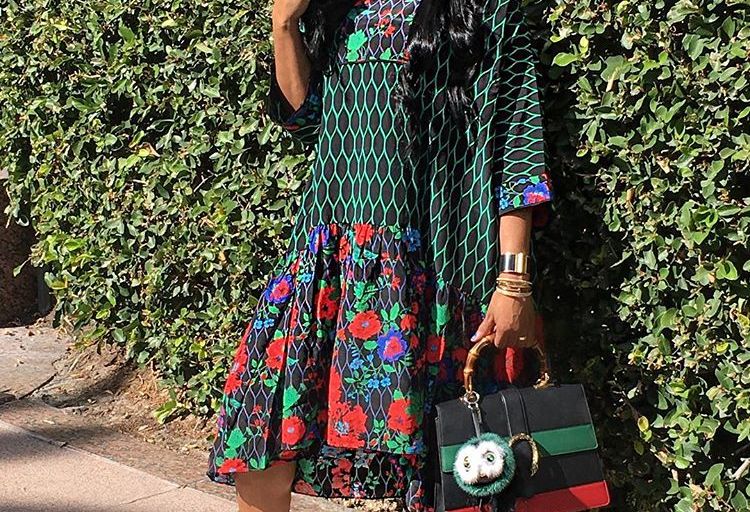 Splurge: Marlo Hampton’s Instagram $199 Kenzo x H&M Wide-Cut Silk Dress, $3,500 Gucci Dionysus Leather Top Handle Bag and $490 Gucci Oversize Square-Frame Rhinestone Sunglasses