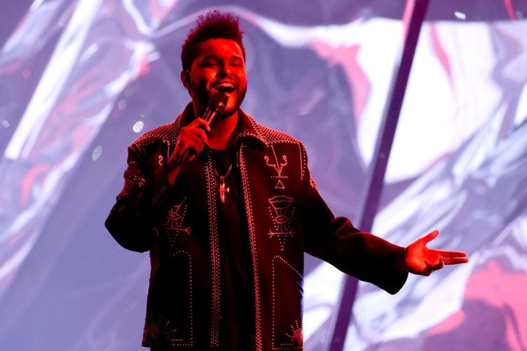 Splurge: The Weeknd’s 2016 American Music Awards “Starboy” Performance $4,595 Valentino Black Pearl Embroidered Blouson Jacket