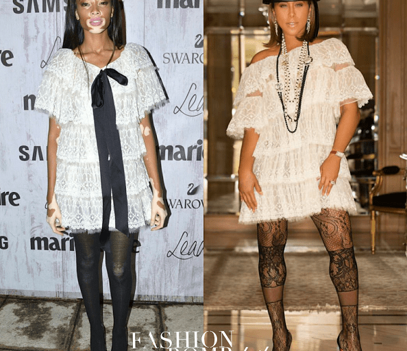 Who Wore It Better?: Winnie Harlow vs. Marjorie Harvey in Chanel’s Fall 2016 Tiered White Ruffle Dress